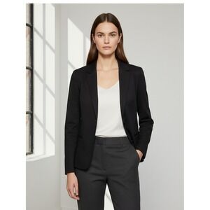 Eileen Fisher Blazer Womens XS Brown Open Front Notch Collar Long Sleeve Jacket